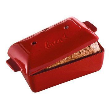 Форма для випікання хліба з керамічною кришкою Emile Henry Homemade Bread 28x13x12 см червоний (345504)