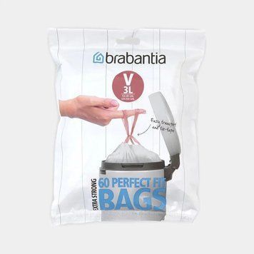 Набір пакетів для сміття Brabantia (3 л), "V", 40 шт (100253)
