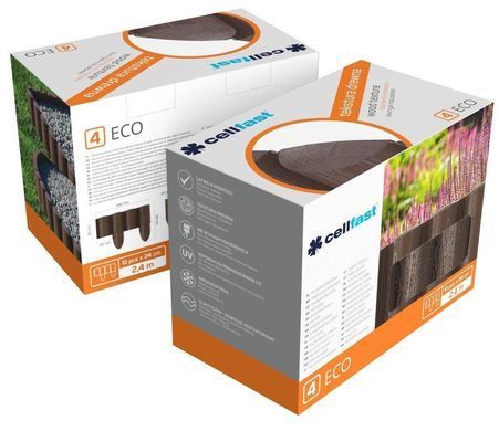 Газонна огорожа Cellfast ECO, 4 елементи, 2.4м, коричневий (34-031)