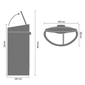 Бак для сміття Brabantia Touch Bin New 10 и 23 л 112867