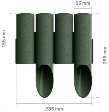 Газонна огорожа Cellfast STANDARD, 4 елементи, 2.3м, зелений (34-042)