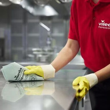 Серветка для прибирання Vileda Professional ПурМікро Ектів, зелена, 38x35 см, 1 шт