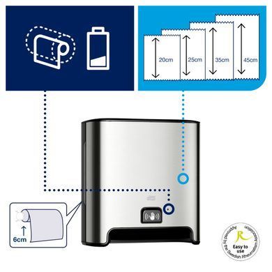 Диспенсер Tork Matic Image Line для рушників в рулонах з сенсором Intuition, металевий