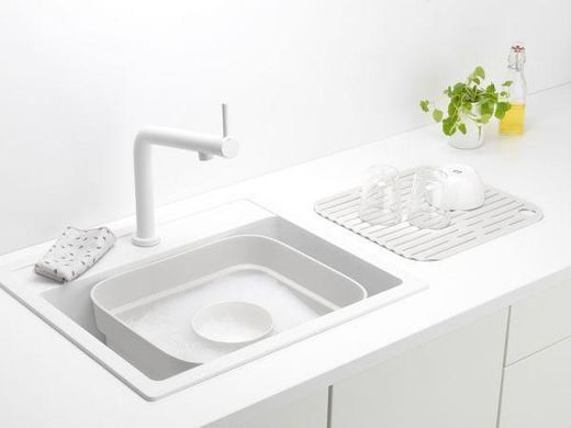 Чаша для миття посуду Brabantia із сушильним піддоном світло-сіра (302688)