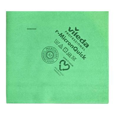 Серветка з мікроволокна Vileda Professional р-МікронКвік для прибирання, зелена, 40x38 см, 1 шт