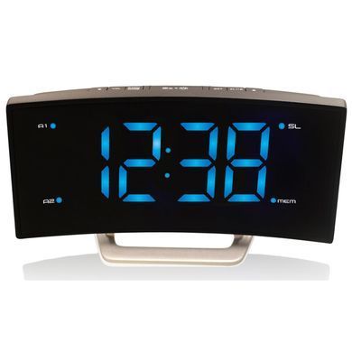 Годинник настільний з радіо Technoline WT460 Blue LED Black/Silver (WT460 blaue LED)