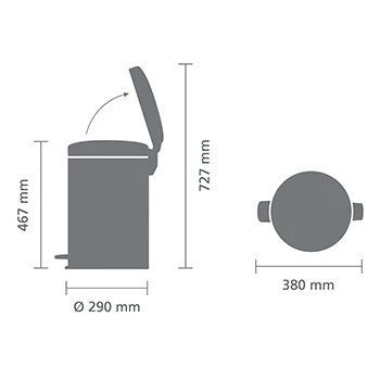 Бак для сміття Brabantia PEDAL BIN NEWICON, об'єм 20 л, бежевий (149948)