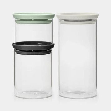 Набір ємностей з кришками для сипучих продуктів Brabantia, об'єм 0,3/0,6/1,1 л, 3 предмети (100550)