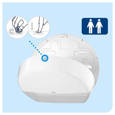 Диспенсер Tork Elevation для туалетного паперу в рулонах Mini Jumbo, на 2 рулони, білий