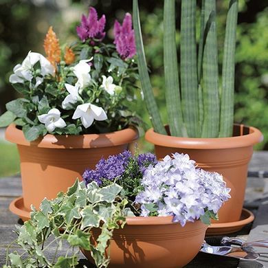 Вазон пластиковий Linea Mediterraneo, 30 см круглий, 9л теракот (82300)