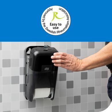 Диспенсер Tork OptiServe на 2 рулони туалетного паперу без втулки, чорний