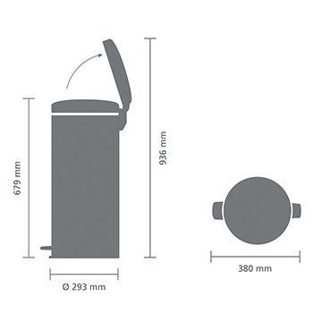 Бак для сміття Brabantia PEDAL BIN, об'єм 30 л, бежевий (149962)