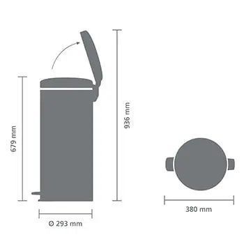 Бак для сміття Brabantia PEDAL BIN, об'єм 30 л, бежевий (149962)