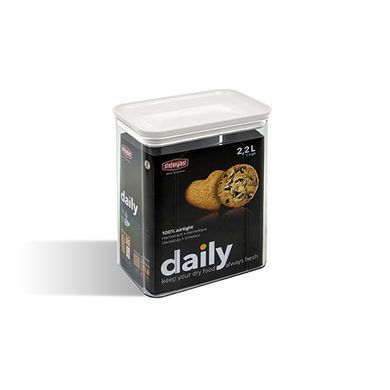 Прямокутна ємність для зберігання продуктів Daily 2,2л біла (57502)
