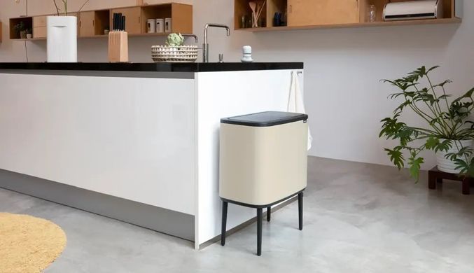 Бак для сміття Brabantia TOUCH BIN BO SOFT, об'єм 11л+23л, бежевий (201585)