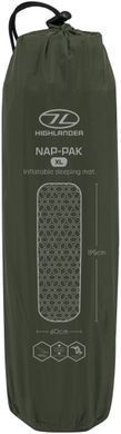 Килимок надувний Highlander Nap-Pak Inflatable Sleeping Mat XL 5 cm Olive (AIR073-OG)