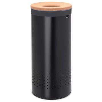 Бак для білизни Brabantia з корковою кришкою, 35 л, чорний (120008)
