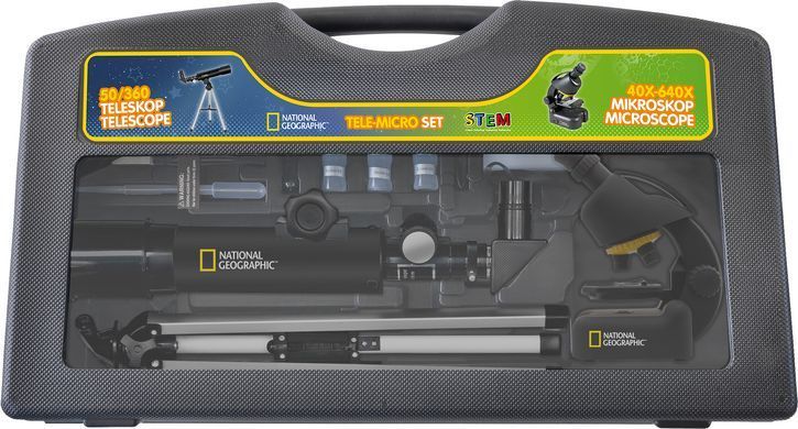 Мікроскоп National Geographic Junior 40x-640x + Телескоп 50/360 з кейсом (9118200)