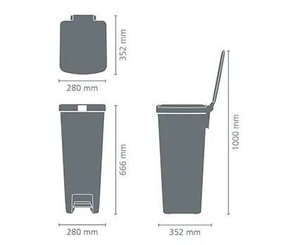 Сміттєвий бак Pedal Bin StepUp темно-сірий 40л 800023